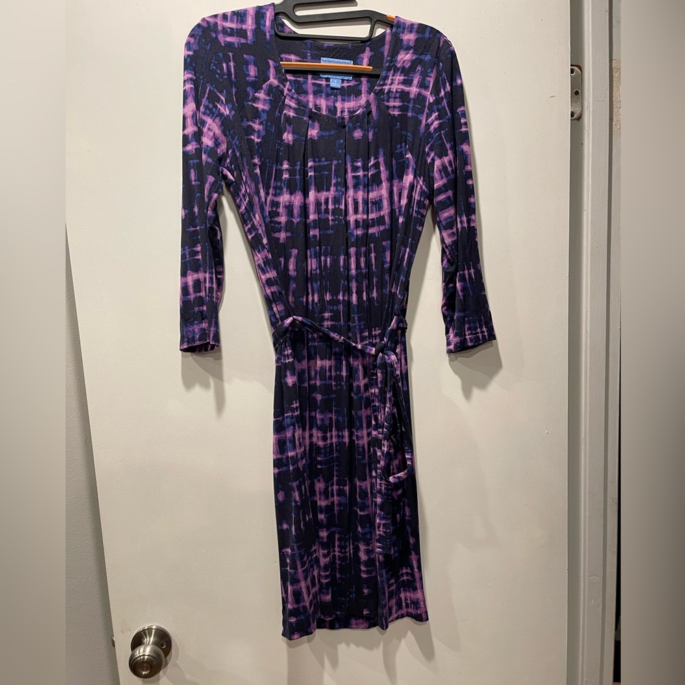Vera Wang Long Sleeve Tie-Die Dress